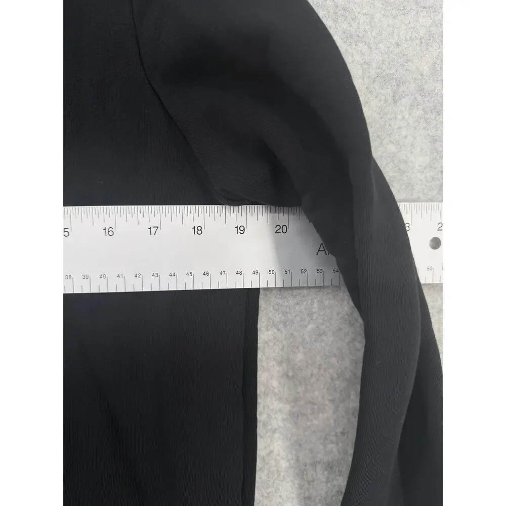 COS Layered Soft Cotton Silk Black Mock Neck Sweatshirt Women's Size SMALL